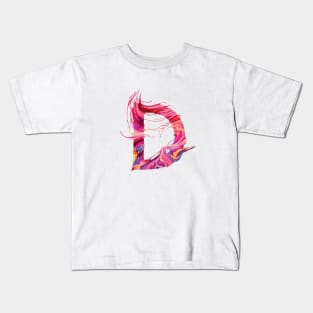 Colorful Painted Initial Letter D Kids T-Shirt